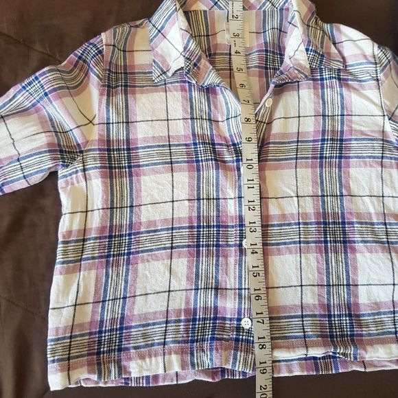 Vans Womens Button Down Shirt Size Small Plaid Crop Rodeo Festival Western - Picture 10 of 12